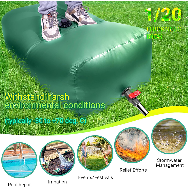 Wholesale Water Storage Bag 330L Large capacity foldable water bladder For Fire Prevention, Emergency Water