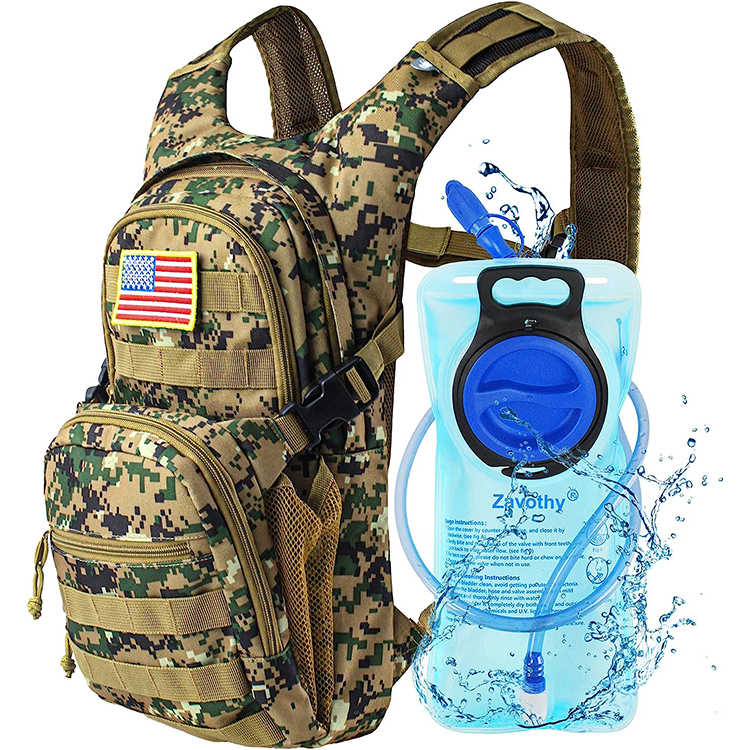 Tactical Bag Manufacturer Molle Military 2L Hydration Bladder Water Backpack for Hiking Cycling 