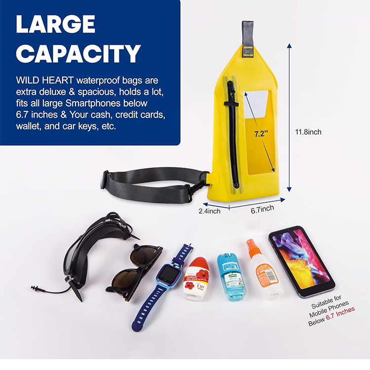 Dry Bag Manufacturer Sling Pack Phone Pouch Clear Pvc Window Waterproof Sling Pack For Swimming