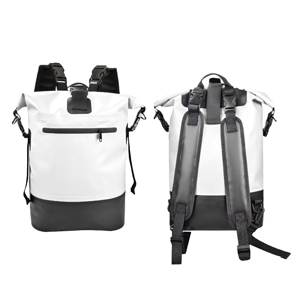 Rolling Top Closed Padded Shoulder Strap Customize Logo Dry Backpack For Kayaking Paddle Boarding 