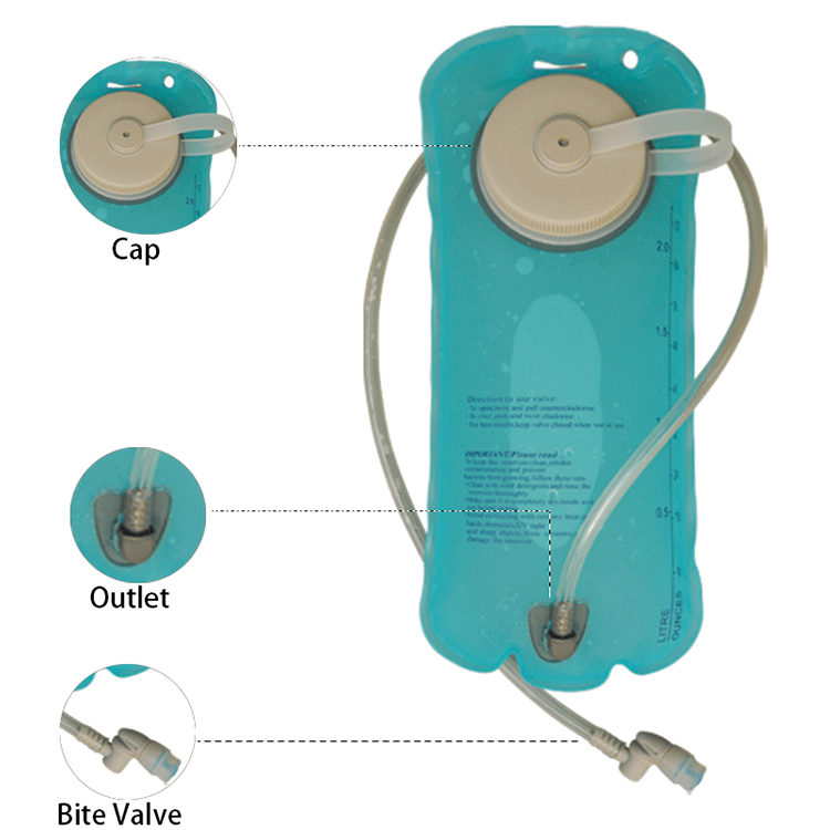 Wholesale Water Storage Bag TPU 2 Liter 3Liter Big Cover Opening BPA Free Bladder For Hiking 