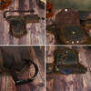 Coyote Color Classic Leather Men Waist Bag Chest Leg Bag for Outdoor Riding 