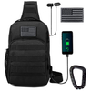 Wholesale Tactical Bag Manufacturer Waterproof Tactical Shouler Bag USB Sling Pack For Man 