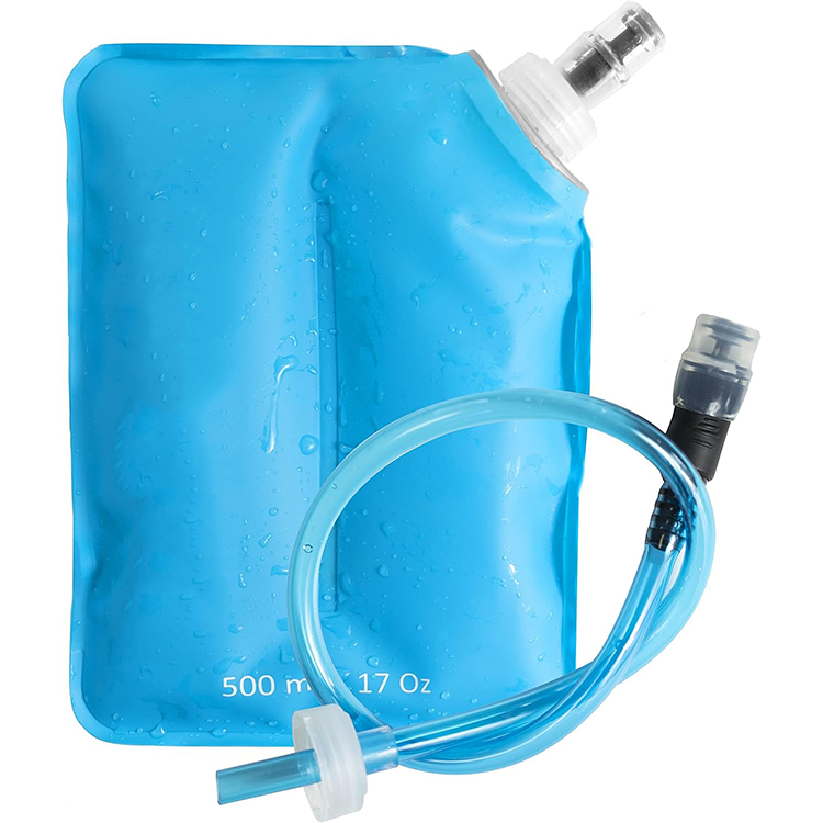 Folding Water Bottle, Soft Water Bottle for Hydration Pack/Running Vest With Hydration Tube