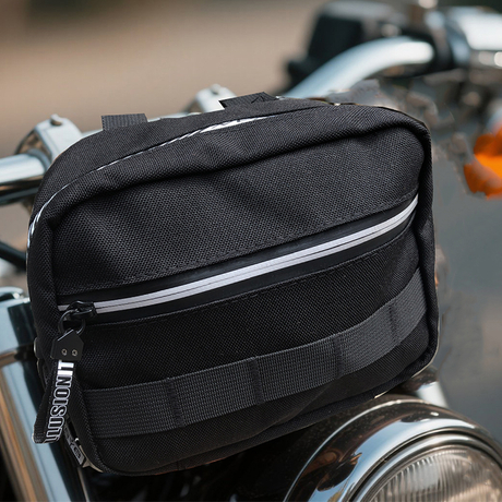 Heavy-Duty 1000D Nylon Motorcycle Handlebar Bag – Waterproof, Reflective & Zippered for Harley Davidson (In Stock)