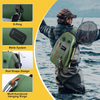 IPX8 840D TPU Fishing Sling Bag, 13L Tackle Backpack with Rod，Adjustable Strap for Kayaking,Wadering