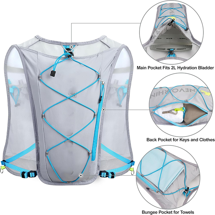 Breathable Running Hydration Vest with 1.5L Water Bladder, Water Vest for Hiking