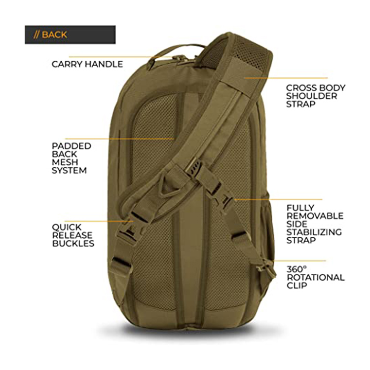 Wholesale Tactical Bag Manufacturer Waterproof Coyote Color Molle Customized Tactical Sling Bag