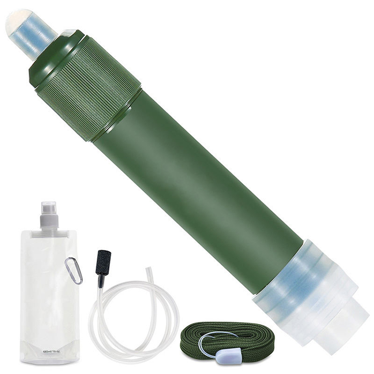 Active Carbon Collapsible Water Bottle WIth Filter For Traveling,Hiking, Hunting, Running, Cycling and Climbing