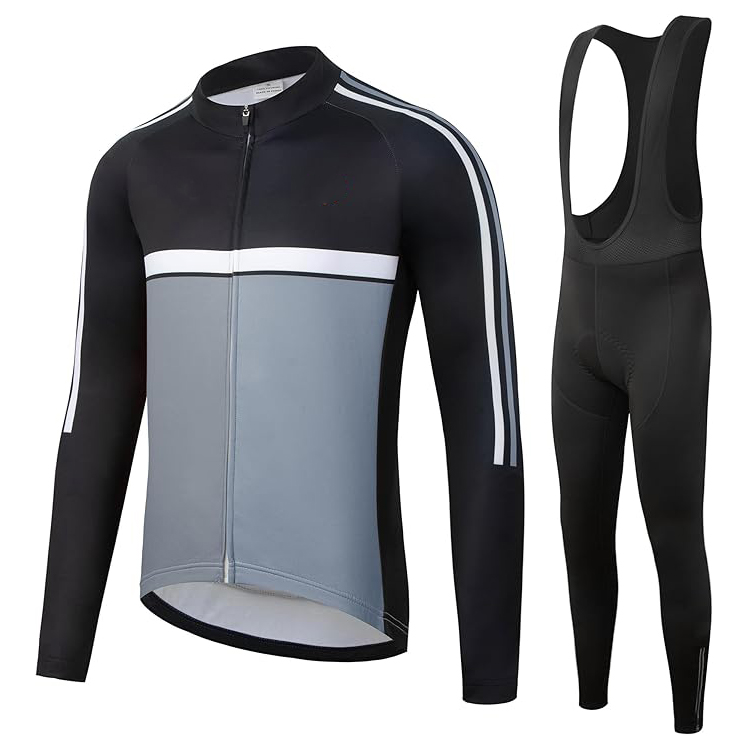 Wholesale Units Thermal Fleece Bike Jersey + Bib Pants, Winter Cycling Clothing Set for Men, Jersey set for men