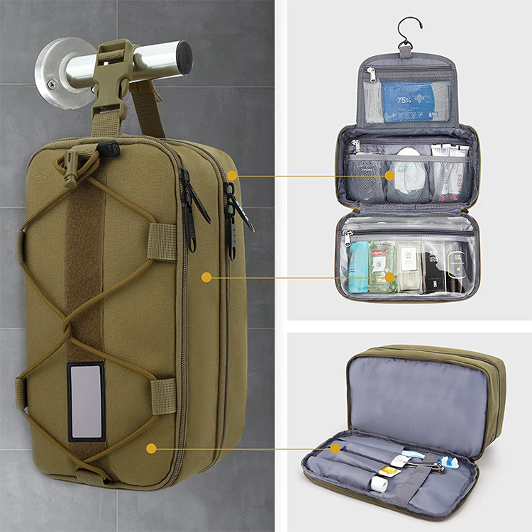 Hanging Travel Toiletry Bag Water-Resistant Tactical Molle Travel Toiletry Bag For Toiletries 