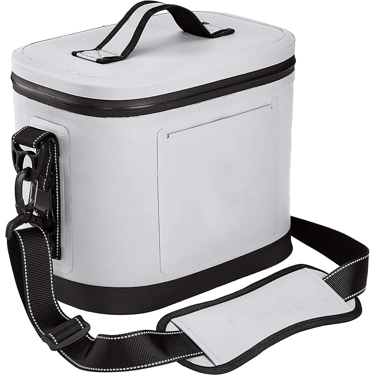 Grey Soft TPU Cooler Soft Side Hopper Cooler 6-10 Can Waterproof Soft Cooler For Lunch Picnic 
