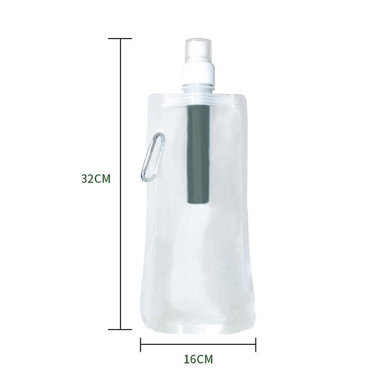 Customize Logo PE Drinking Bottle With Water Fliter Squeeze Water Through a Filter For Hiking 
