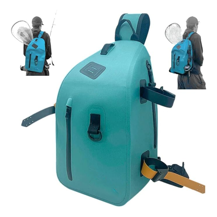Welding 100% Waterproof Dry Bag Sling Pack With Rod Holder For Fishing 