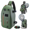 IPX8 840D TPU Fishing Sling Bag, 13L Tackle Backpack with Rod，Adjustable Strap for Kayaking,Wadering