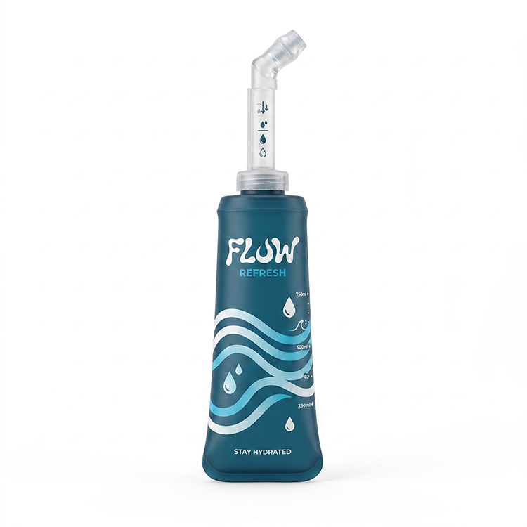 Customize Logo Soft Sport Flask WIth Straw Reusable 500ml 600ml Soft Flask For Sale 
