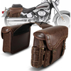 Motorcycle Saddle Bags, PU Leather Motorcycle Saddlebags with Cup Holder, Reinforced Straps
