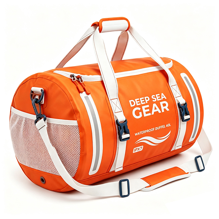 orange duffel bag