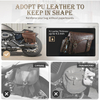 Motorcycle Saddle Bags, PU Leather Motorcycle Saddlebags with Cup Holder, Reinforced Straps