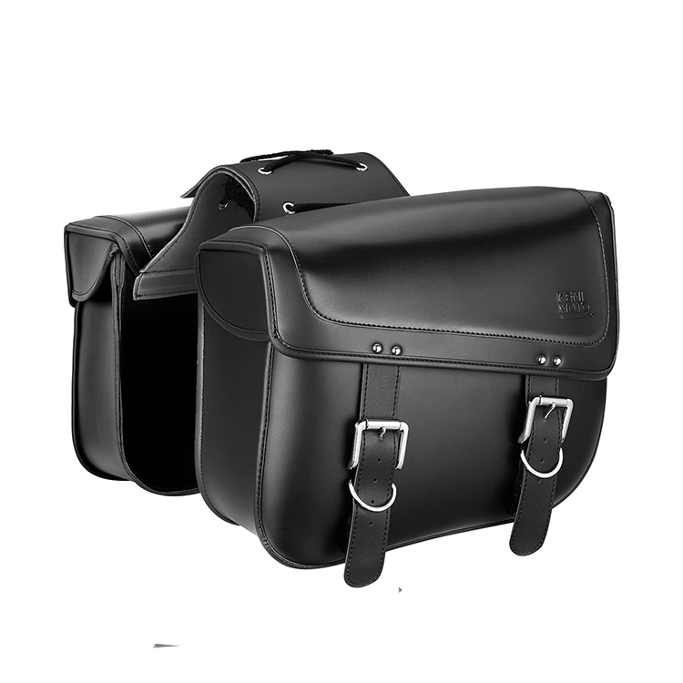 Motorcycle Saddlebags, 30L Large Capacity Saddle Bags Motorcycles, PU Leather Motorcycle Luggage Bag for Sportster Softail Dyna