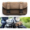 Universal Motorcycle Handlebar Bag, PU Leather Adjustable Fork Bag, Sissy Bar Tool Bags