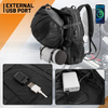 1680D Oxford Fabric, Expandable, Motorbike Helmet Bag, Reflective, Helmet Strap, USB, Large Capacity,