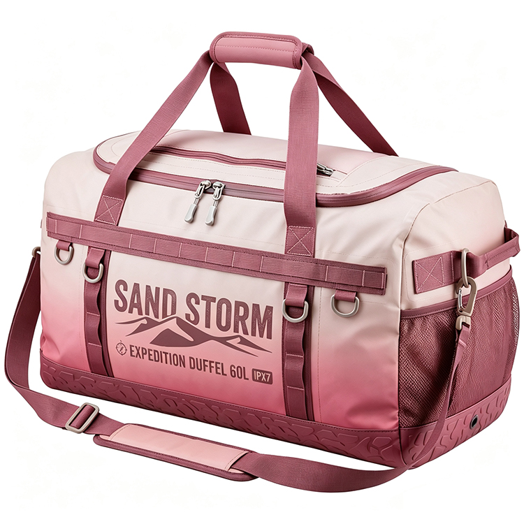 pink duffel bag