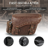 Motorcycle Saddle Bags, PU Leather Motorcycle Saddlebags with Cup Holder, Reinforced Straps
