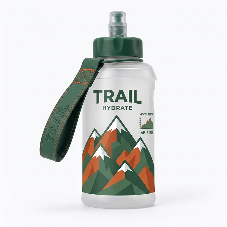 Customize Logo And Printing 1L Capacity Reusable 500ml 600ml Soft Flask For Outdoor Running 